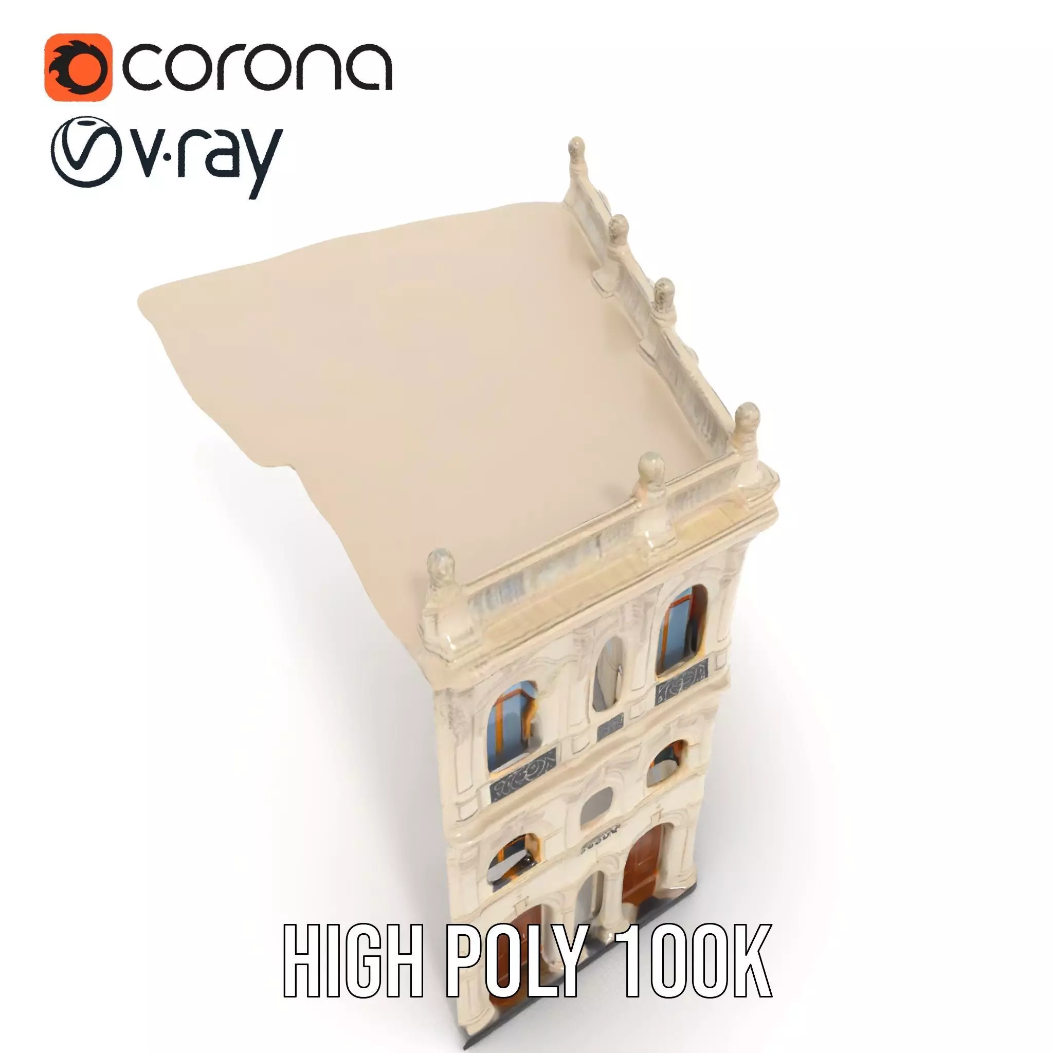 Classic Victorian Building model pack Low-poly 3D model_20
