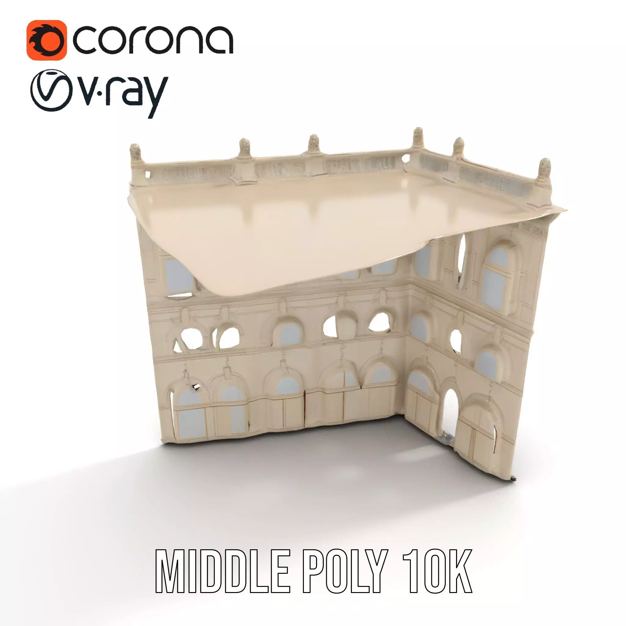 Classic Victorian Building model pack Low-poly 3D model_15