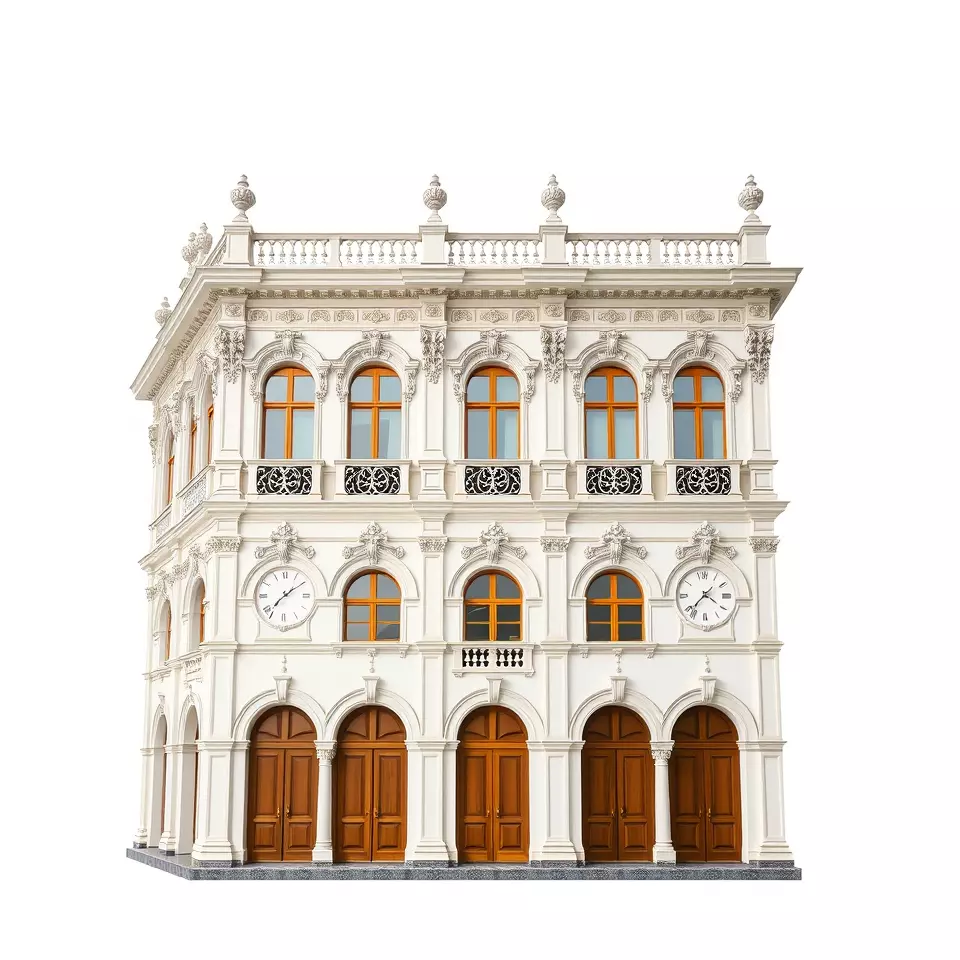 Classic Victorian Building model pack Low-poly 3D model_2