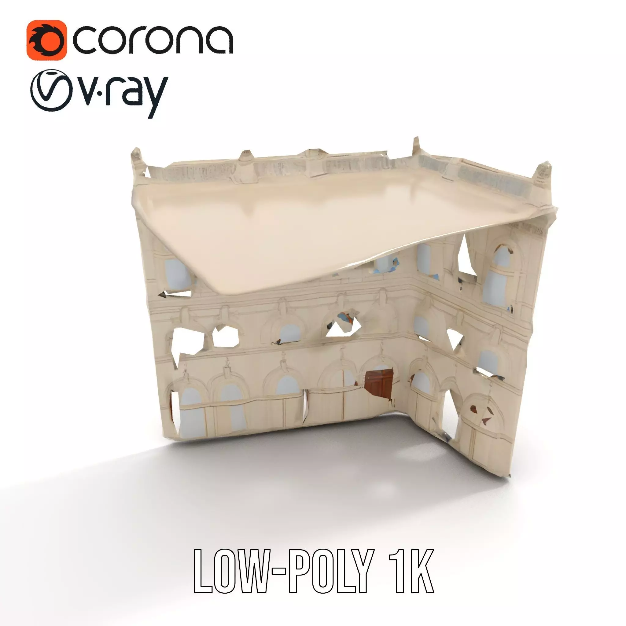 Classic Victorian Building model pack Low-poly 3D model_7