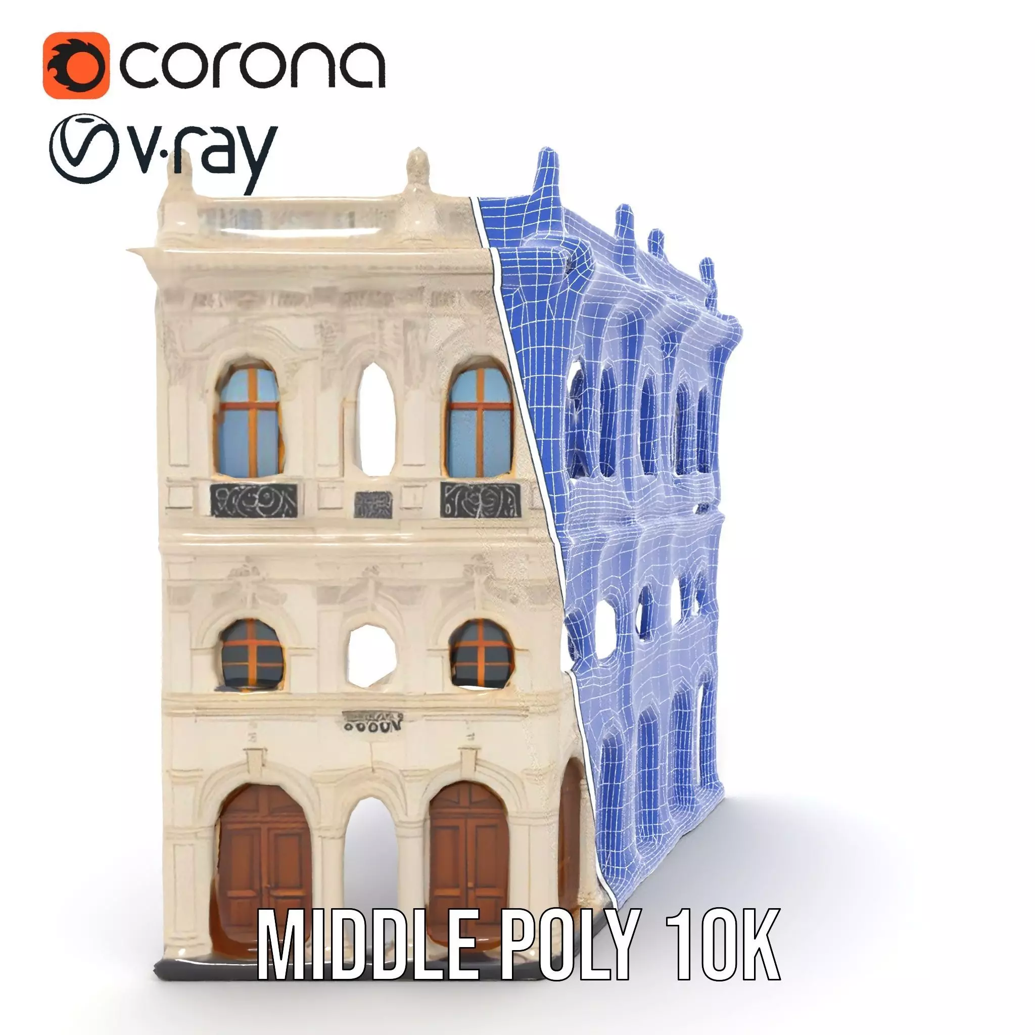 Classic Victorian Building model pack Low-poly 3D model_29