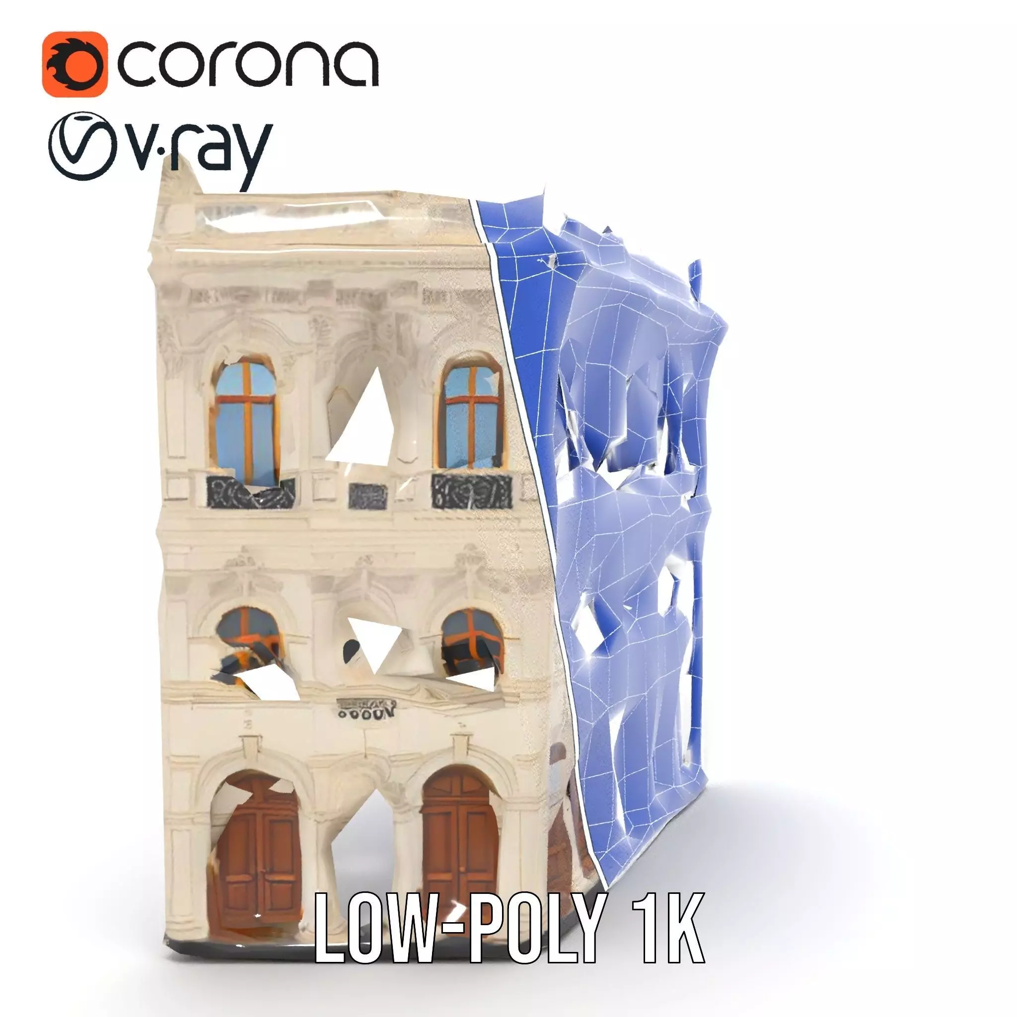 Classic Victorian Building model pack Low-poly 3D model_25