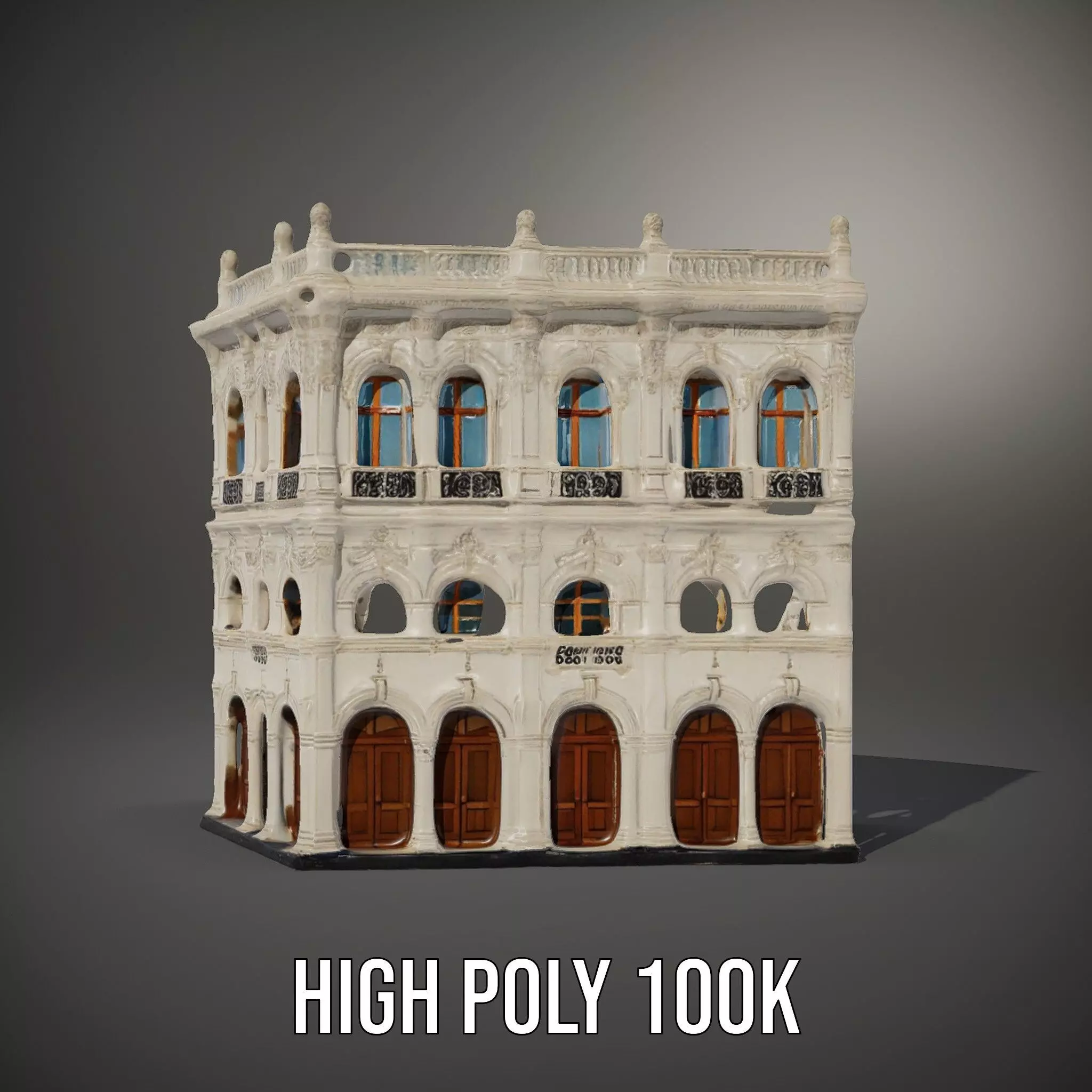 Classic Victorian Building model pack Low-poly 3D model_8