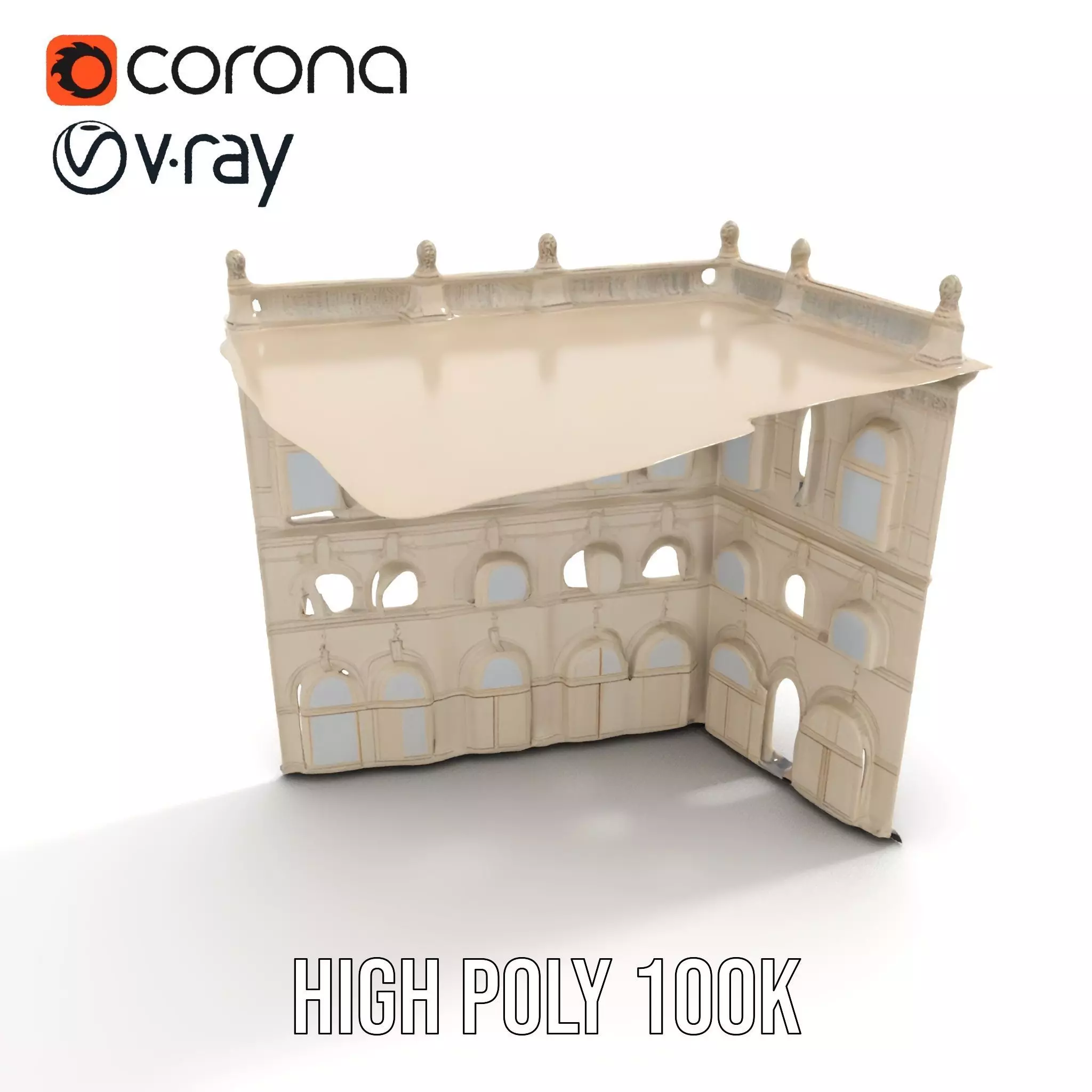 Classic Victorian Building model pack Low-poly 3D model_17