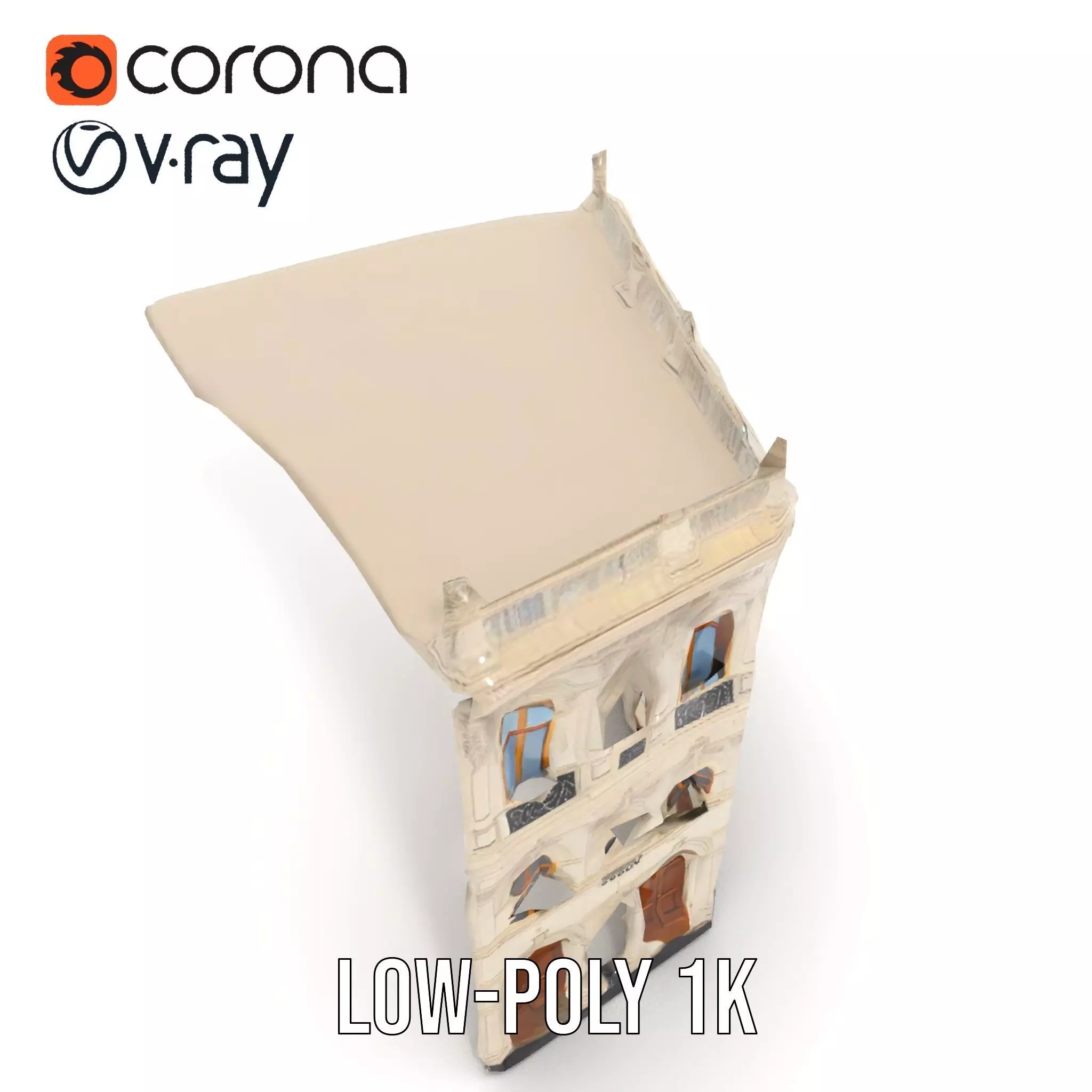 Classic Victorian Building model pack Low-poly 3D model_9