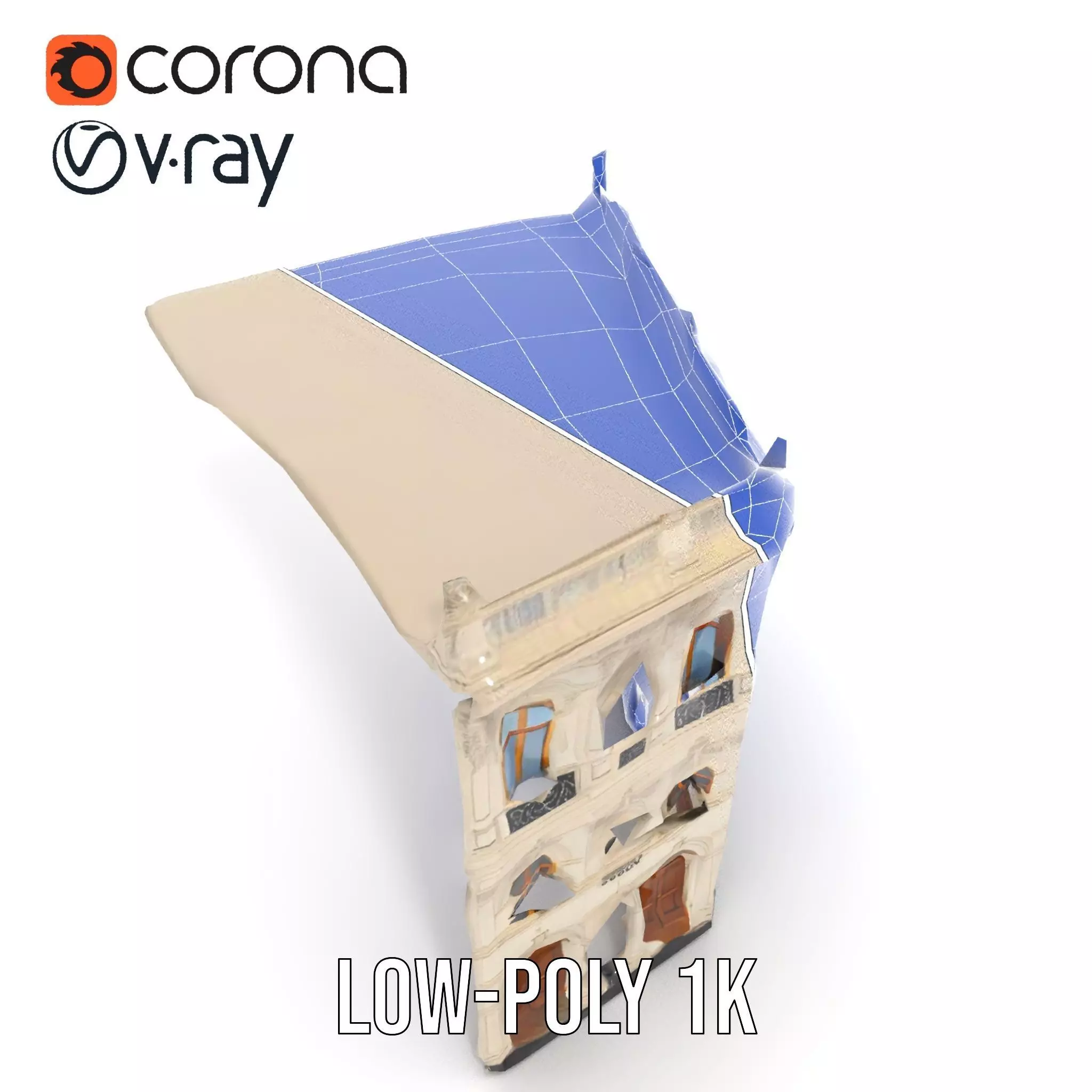 Classic Victorian Building model pack Low-poly 3D model_27