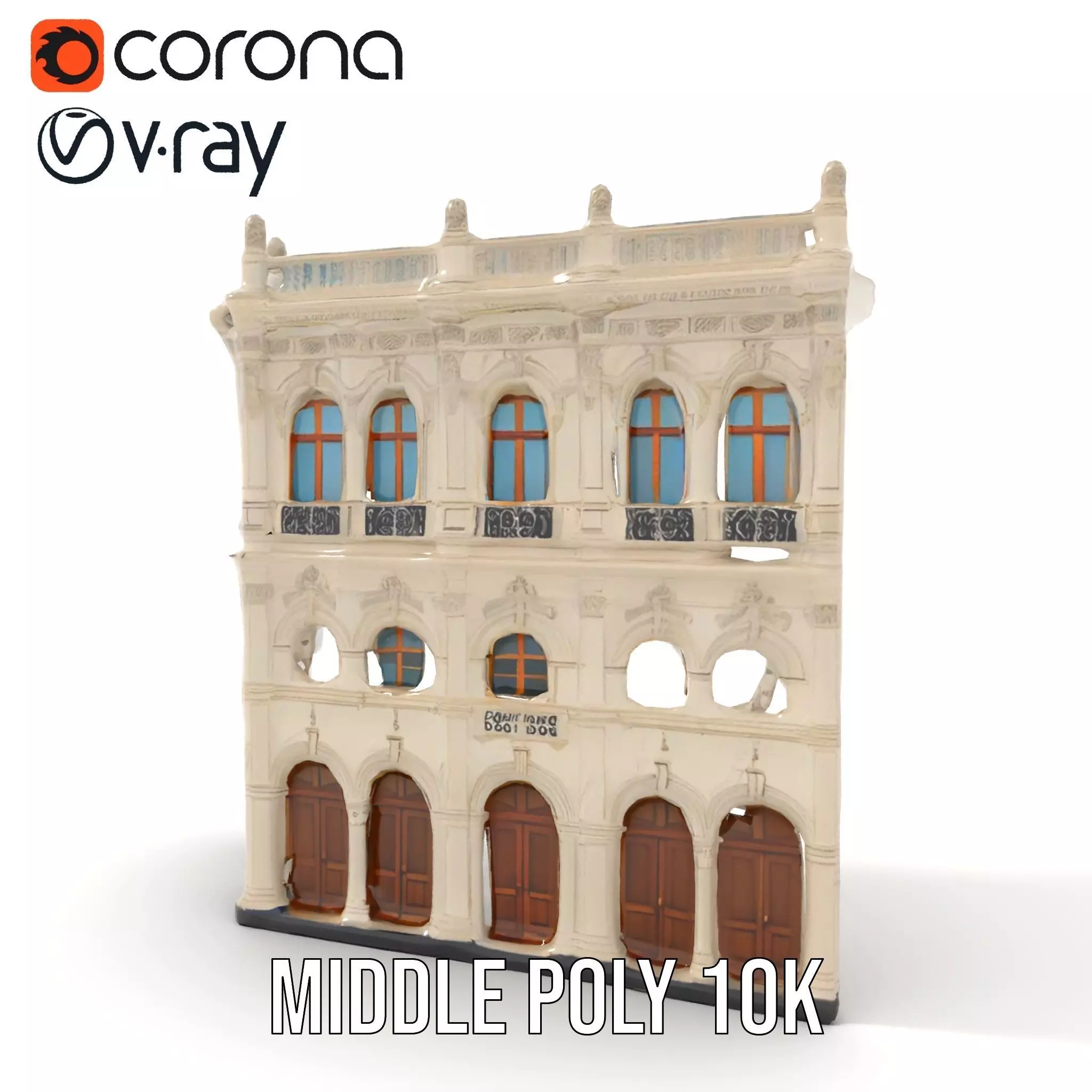 Classic Victorian Building model pack Low-poly 3D model_5