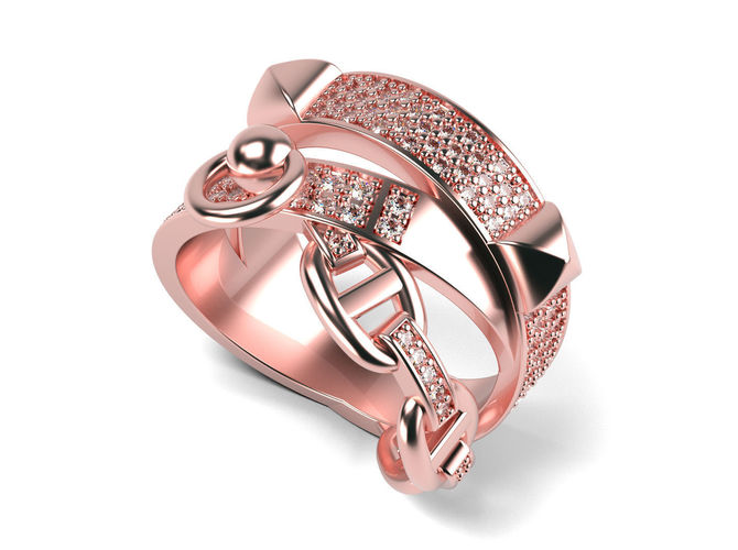 Multi Row Ring 3D print model