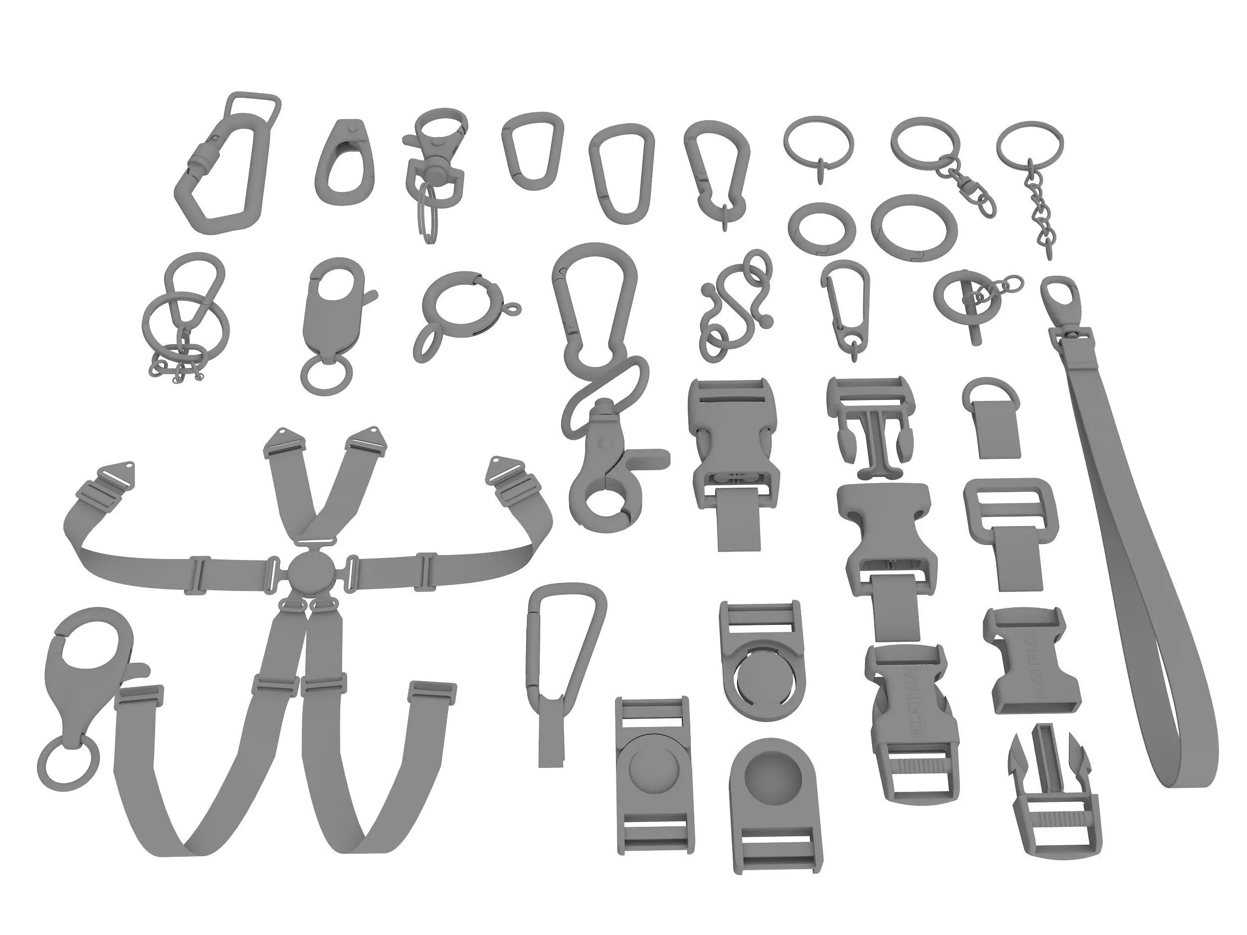 Mountaineering Keychain  Low-poly 3D model_5