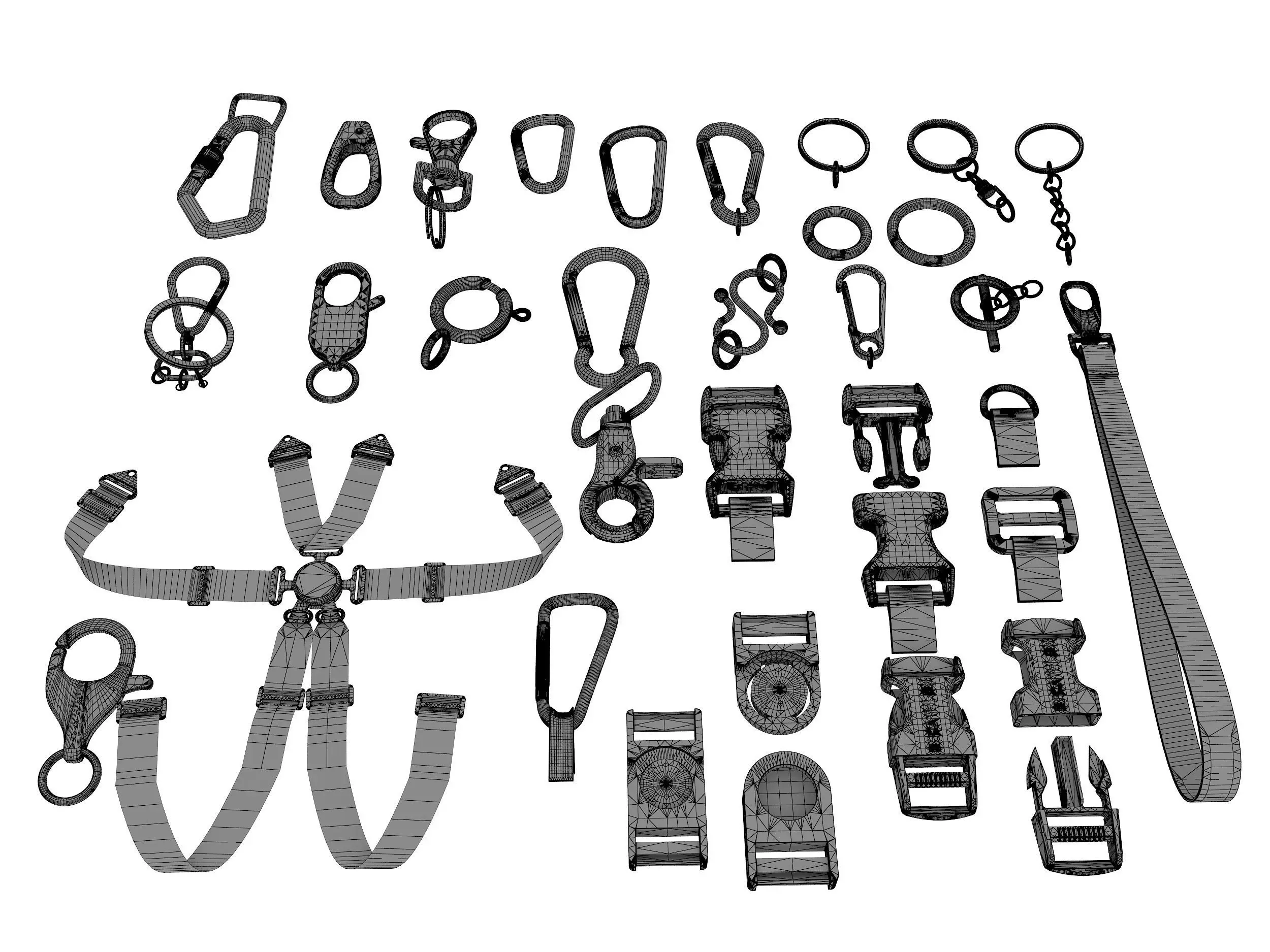 Mountaineering Keychain  Low-poly 3D model_4