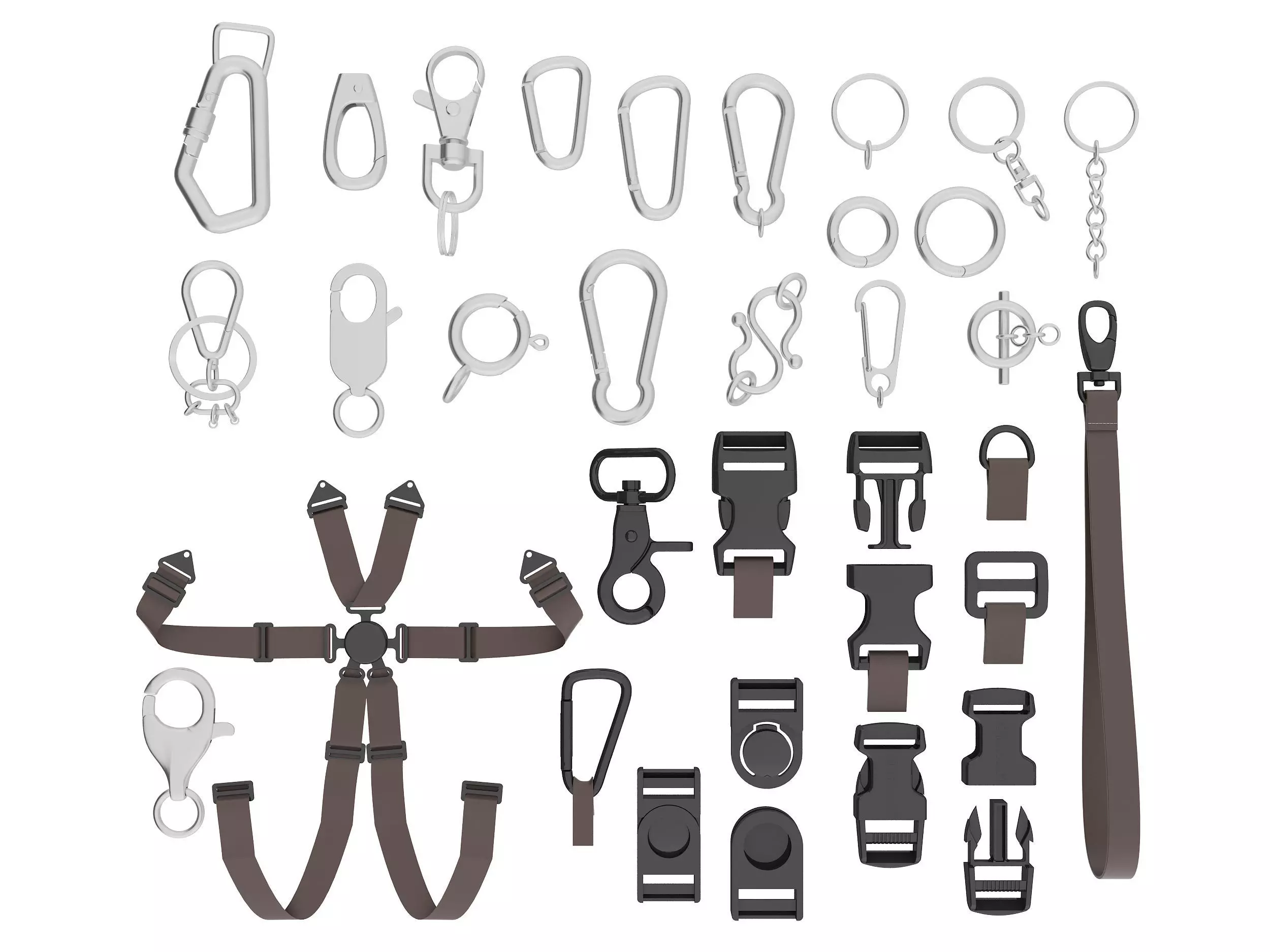 Mountaineering Keychain  Low-poly 3D model_0