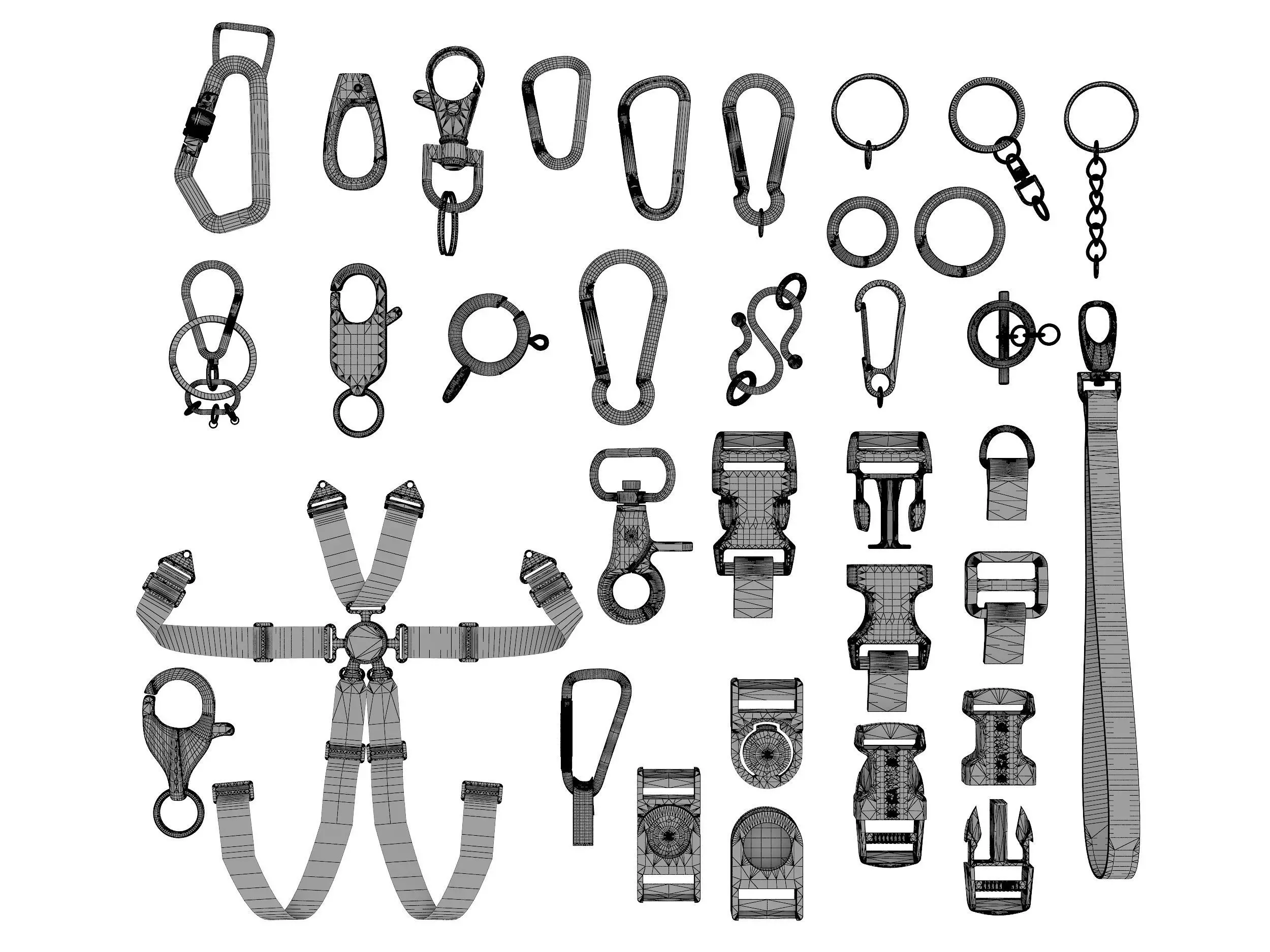 Mountaineering Keychain  Low-poly 3D model_6
