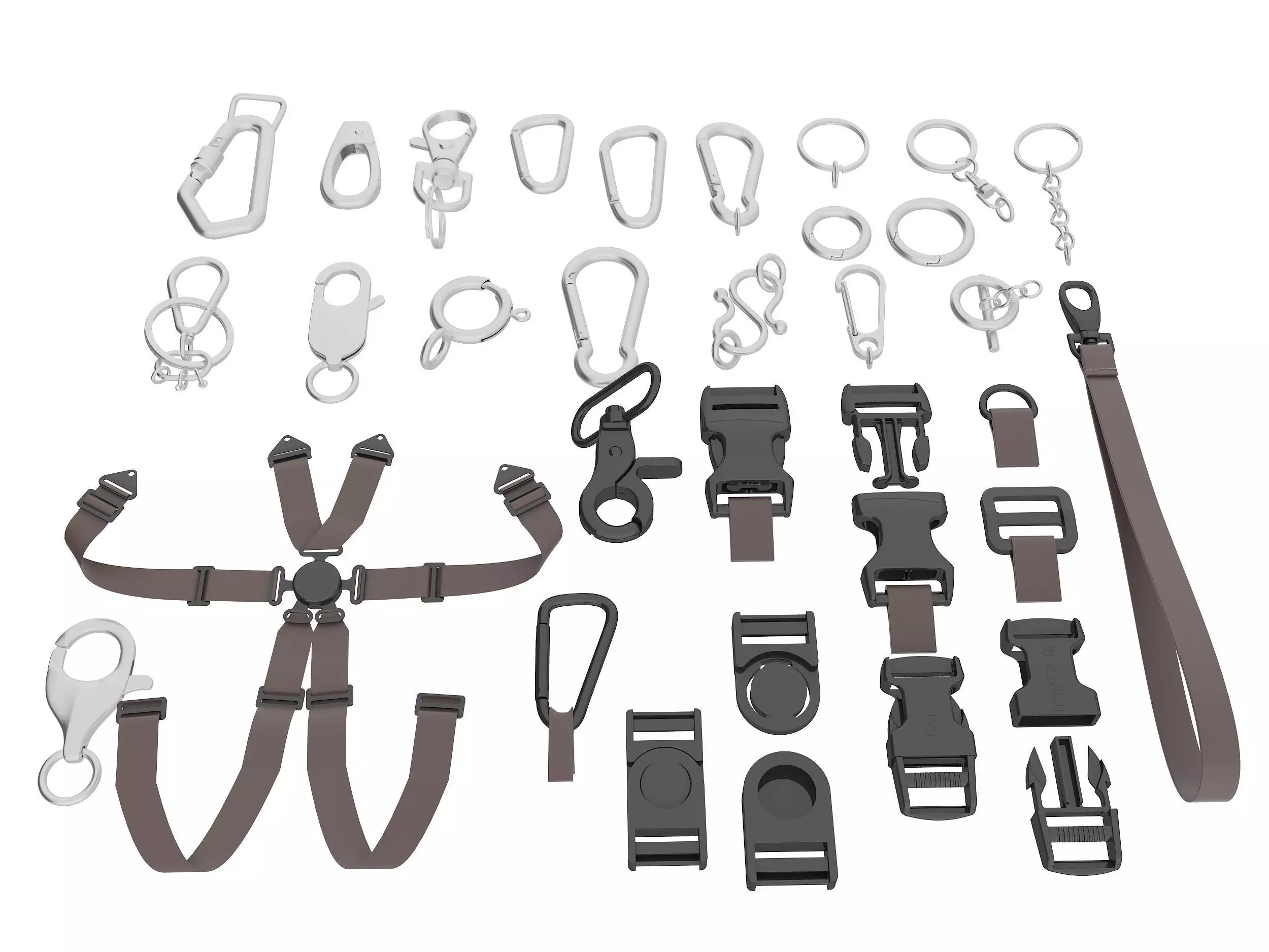 Mountaineering Keychain  Low-poly 3D model_1