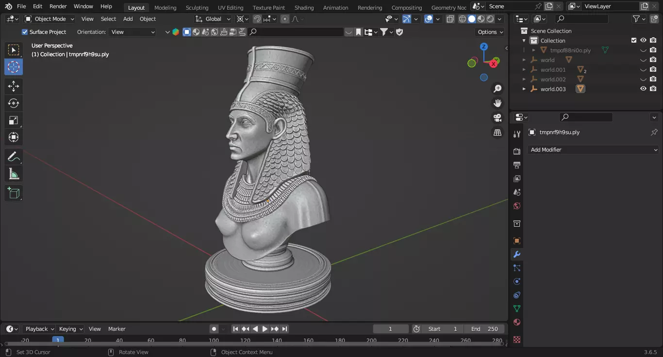 Ancient Egyptian Queen Chess Piece 3D print model_2