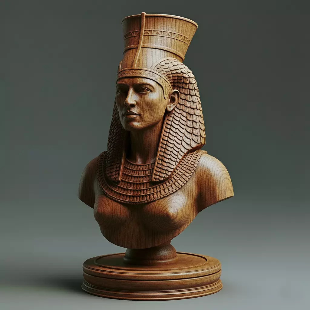 Ancient Egyptian Queen Chess Piece 3D print model_0