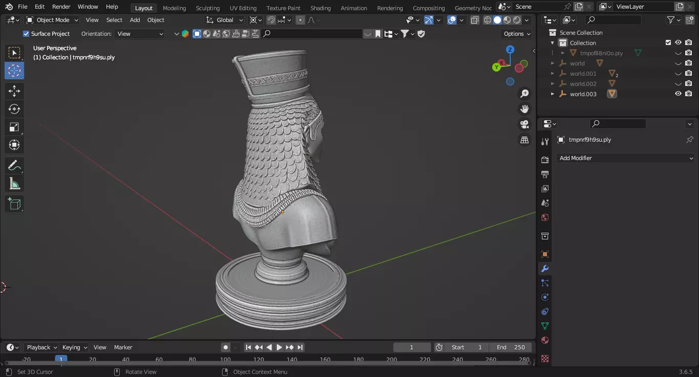 Ancient Egyptian Queen Chess Piece 3D print model_6