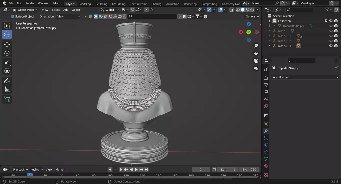 Ancient Egyptian Queen Chess Piece 3D print model_7