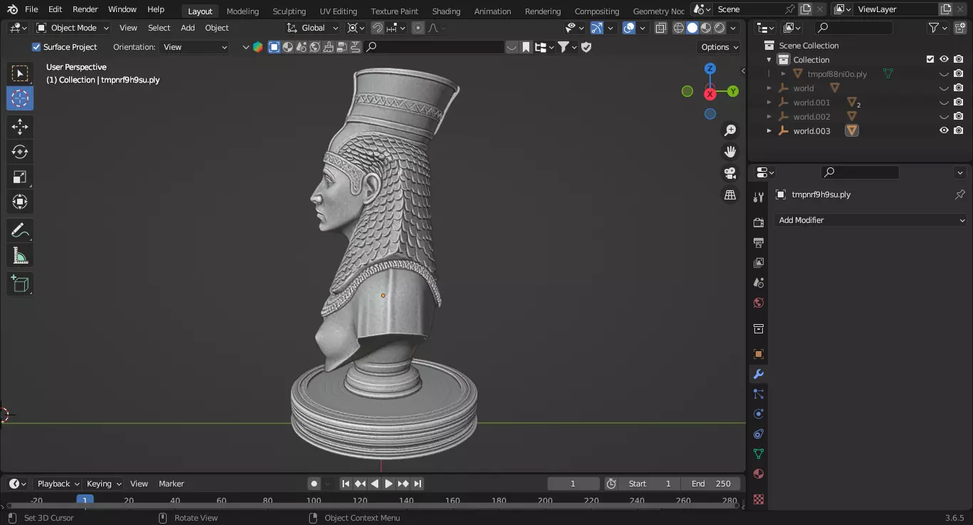 Ancient Egyptian Queen Chess Piece 3D print model_4