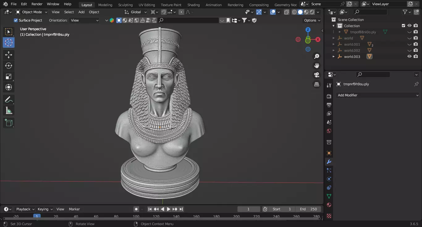 Ancient Egyptian Queen Chess Piece 3D print model_1