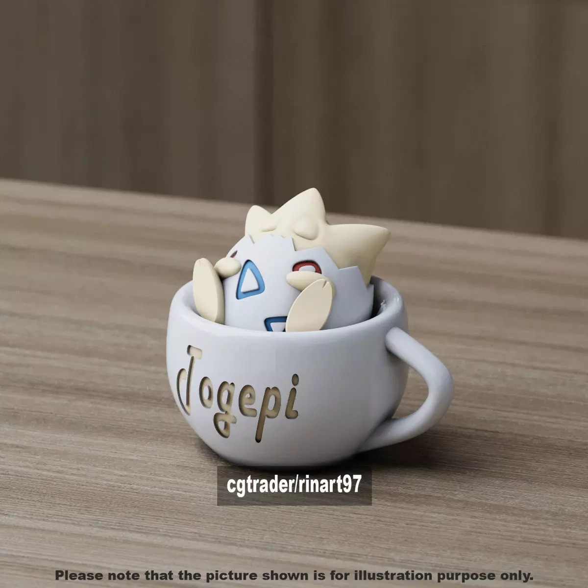 Togepi chill cup 3D print model_12