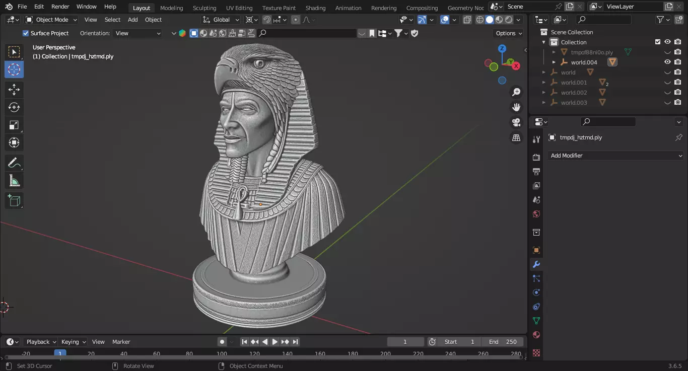 Ancient Egyptian Spiritual Leader Chess Piece 3D print model_3