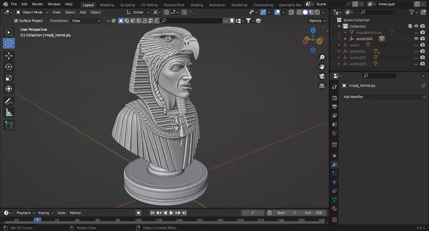 Ancient Egyptian Spiritual Leader Chess Piece 3D print model_1