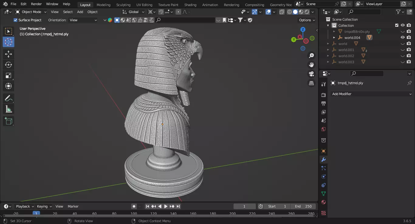 Ancient Egyptian Spiritual Leader Chess Piece 3D print model_4