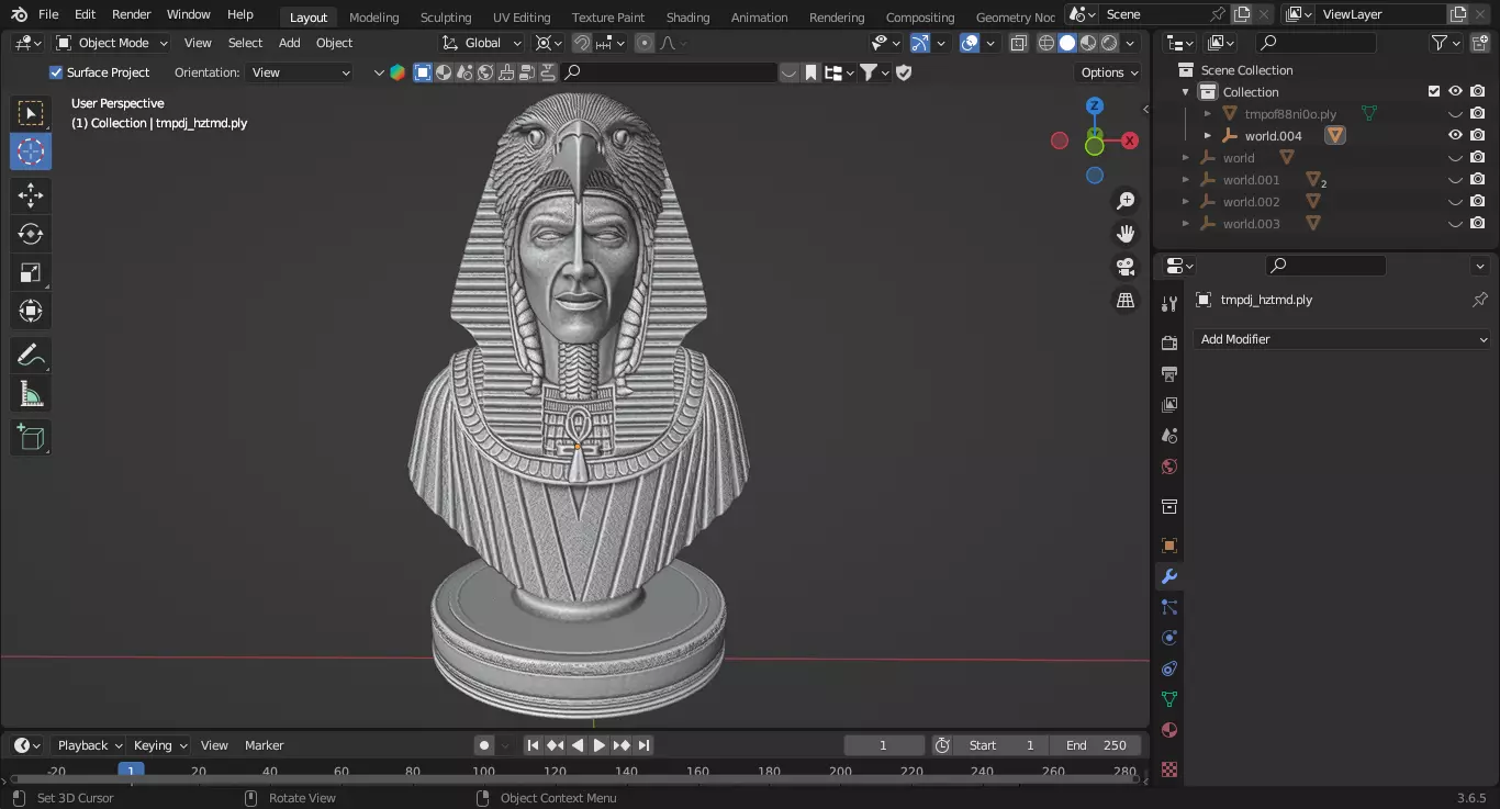 Ancient Egyptian Spiritual Leader Chess Piece 3D print model_2