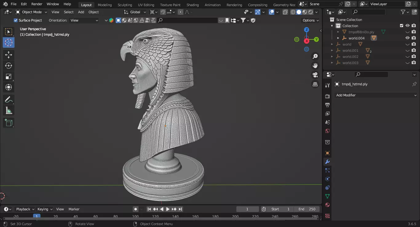 Ancient Egyptian Spiritual Leader Chess Piece 3D print model_5