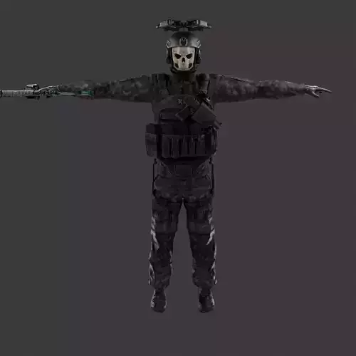 Ghost Simon Riley from Call Of Duty rigged