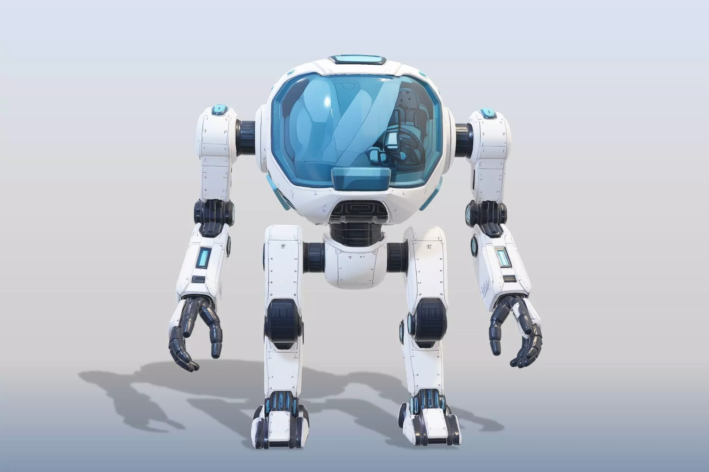 Humanoid Robotic Suit Realistic Model for Games Visual Effects 3D model_0