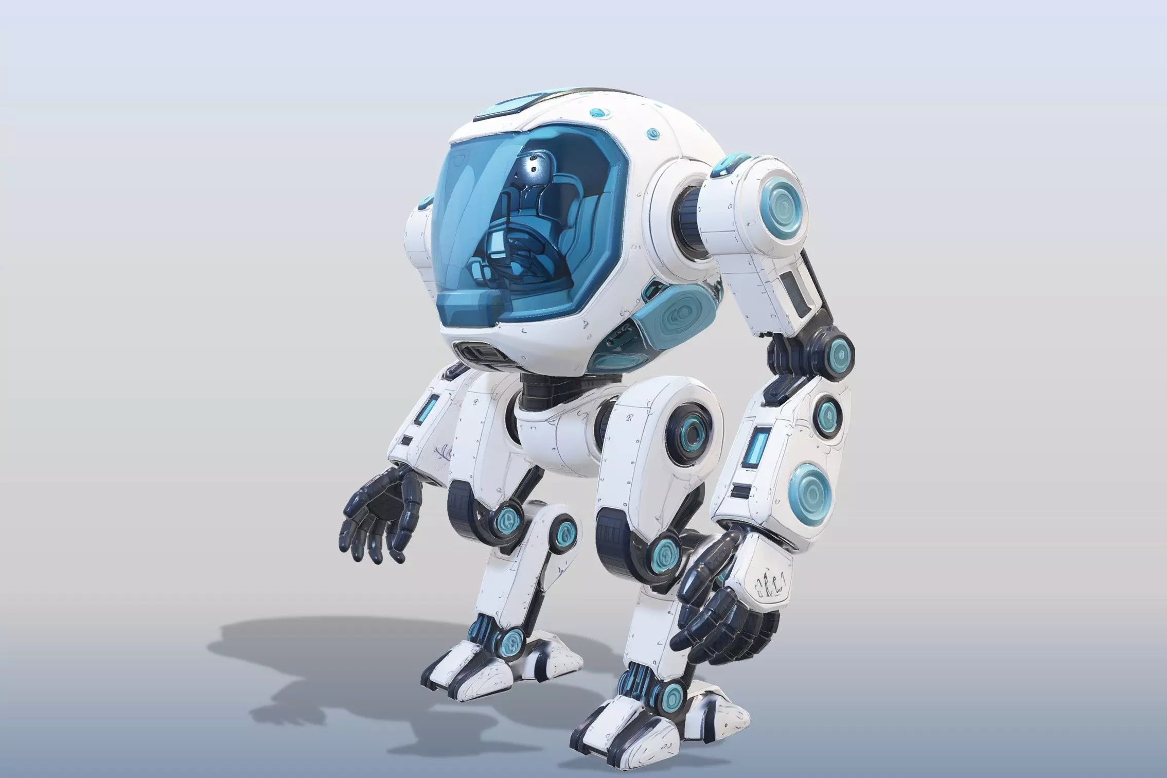 Humanoid Robotic Suit Realistic Model for Games Visual Effects 3D model_2