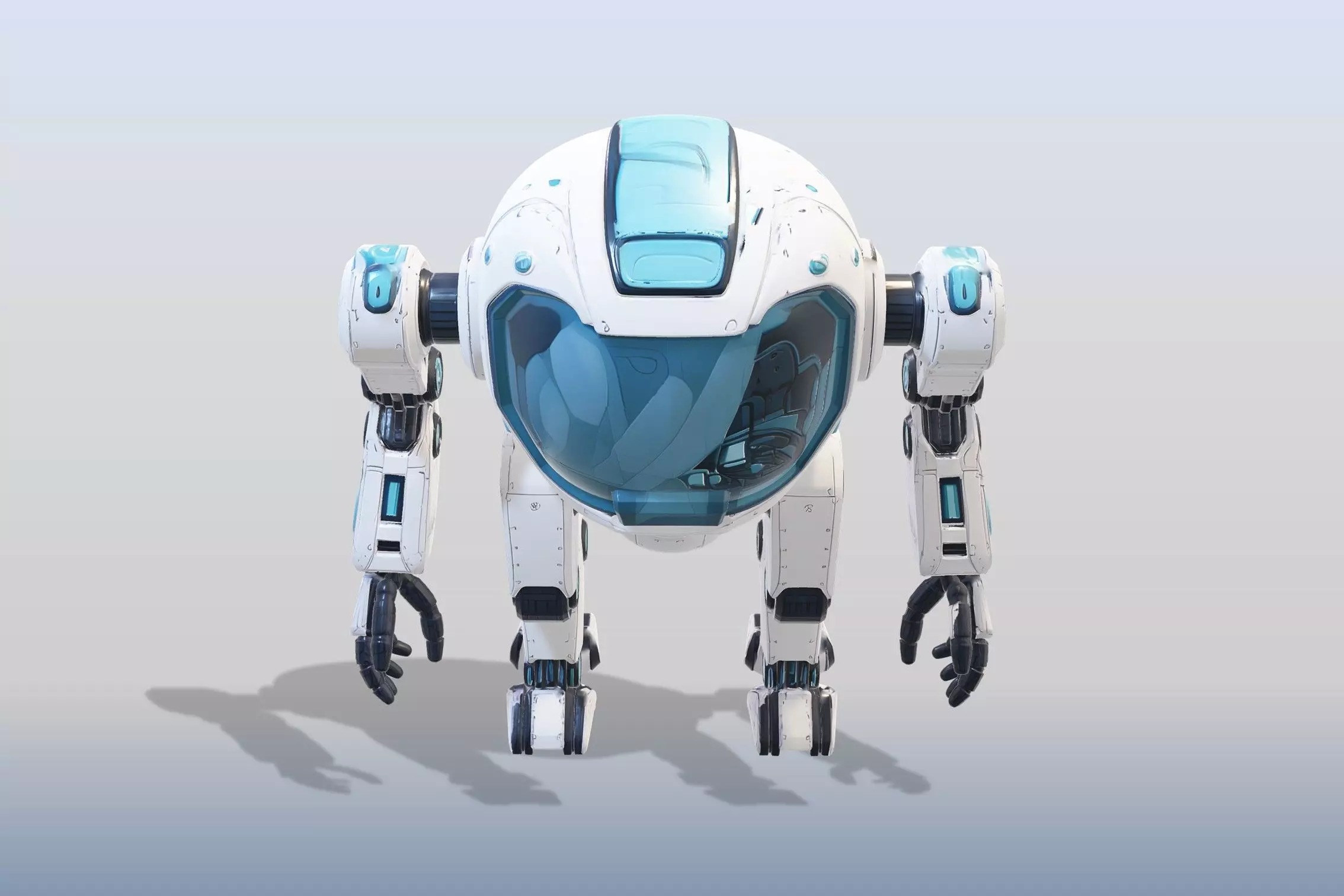 Humanoid Robotic Suit Realistic Model for Games Visual Effects 3D model_3