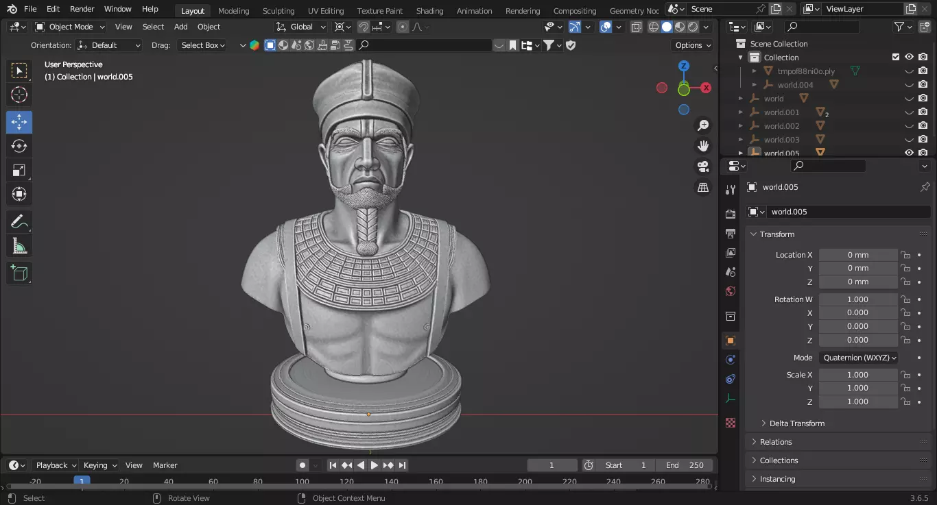 Ancient Egyptian Soldier Pawn Chess Piece 3D print model_2