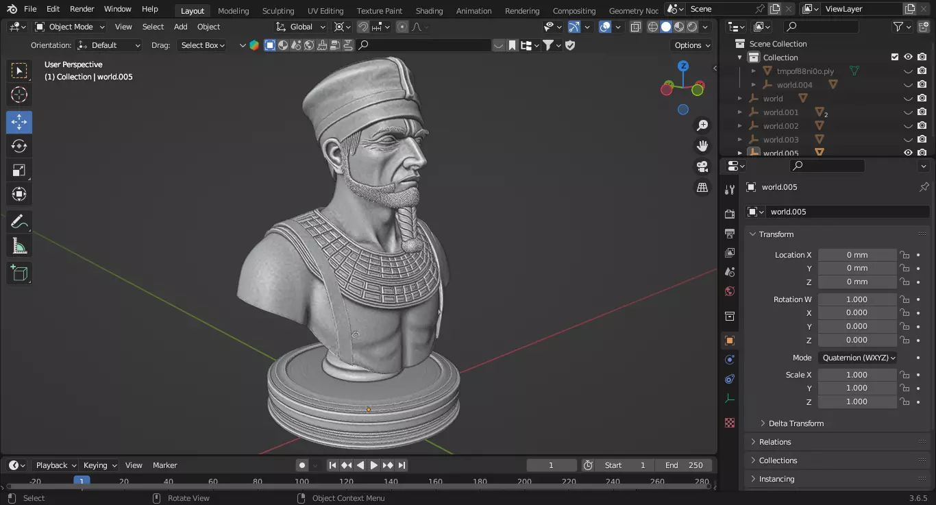 Ancient Egyptian Soldier Pawn Chess Piece 3D print model_3