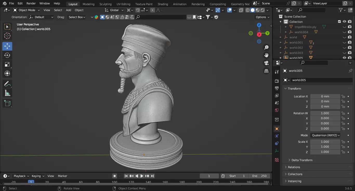 Ancient Egyptian Soldier Pawn Chess Piece 3D print model_4