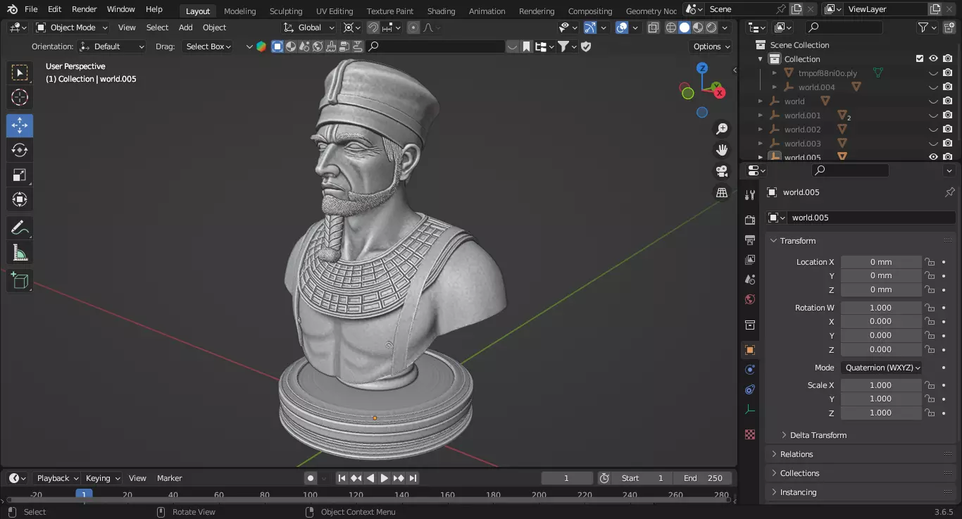 Ancient Egyptian Soldier Pawn Chess Piece 3D print model_1