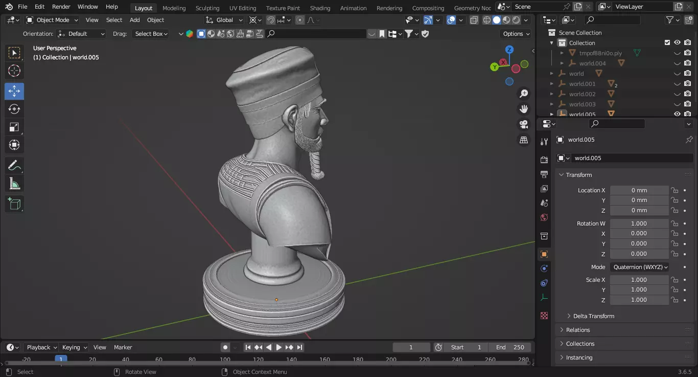 Ancient Egyptian Soldier Pawn Chess Piece 3D print model_5