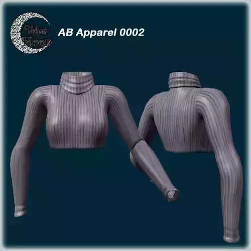 VM A0002 -  Sexy short under-breast sweater with turtleneck 