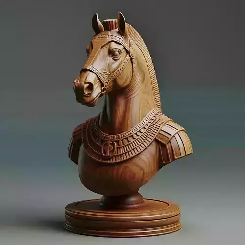  Ancient Egyptian Knight Chess Piece