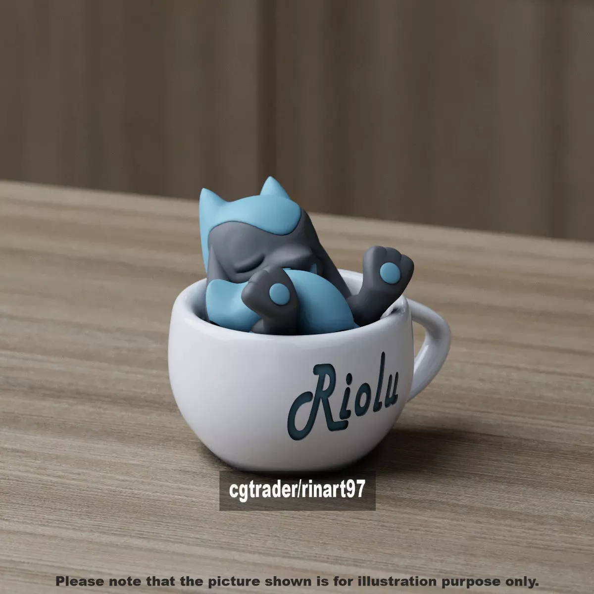 Riolu chill cup 3D print model_2