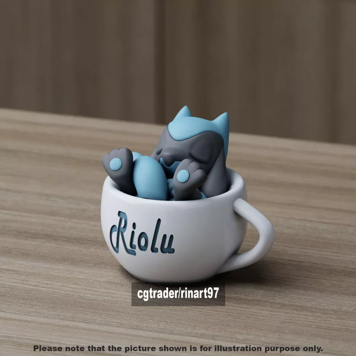 Riolu chill cup 3D print model_0