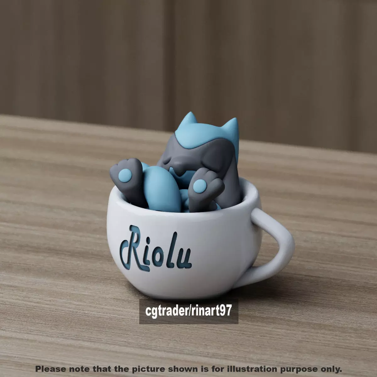Riolu chill cup 3D print model_7
