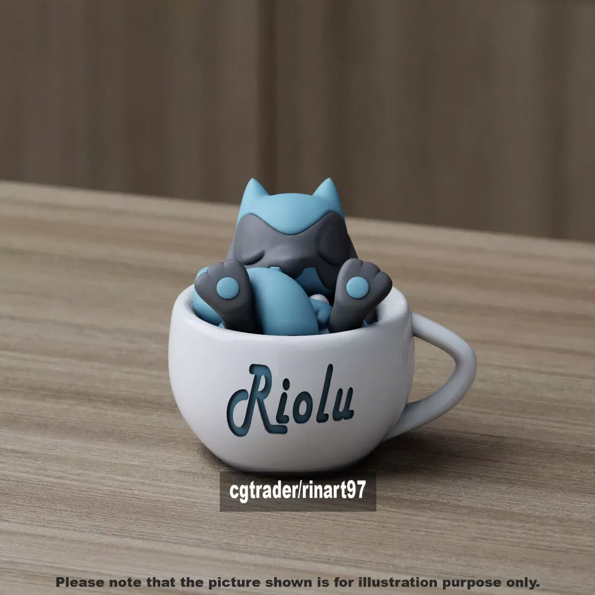 Riolu chill cup 3D print model_12