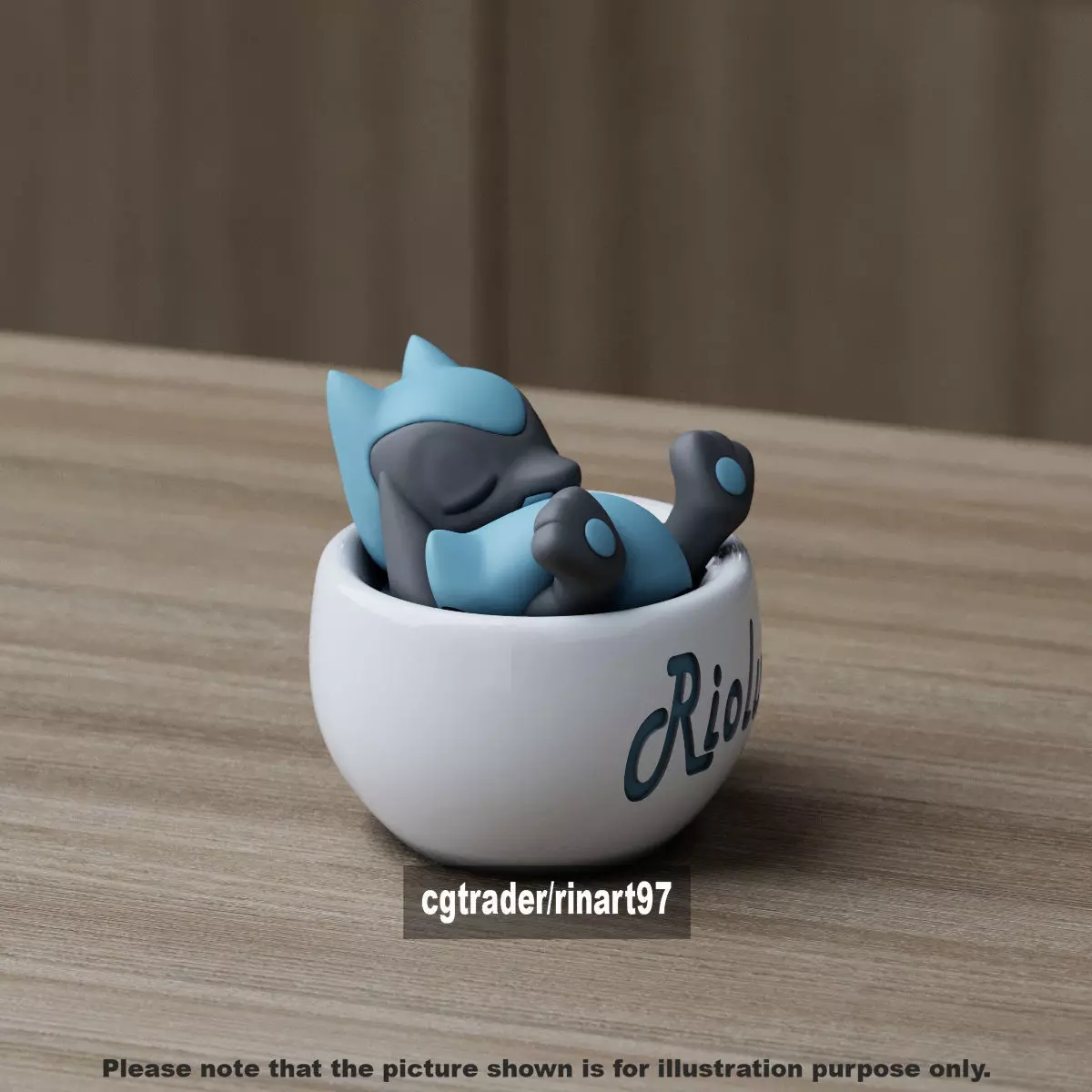 Riolu chill cup 3D print model_3