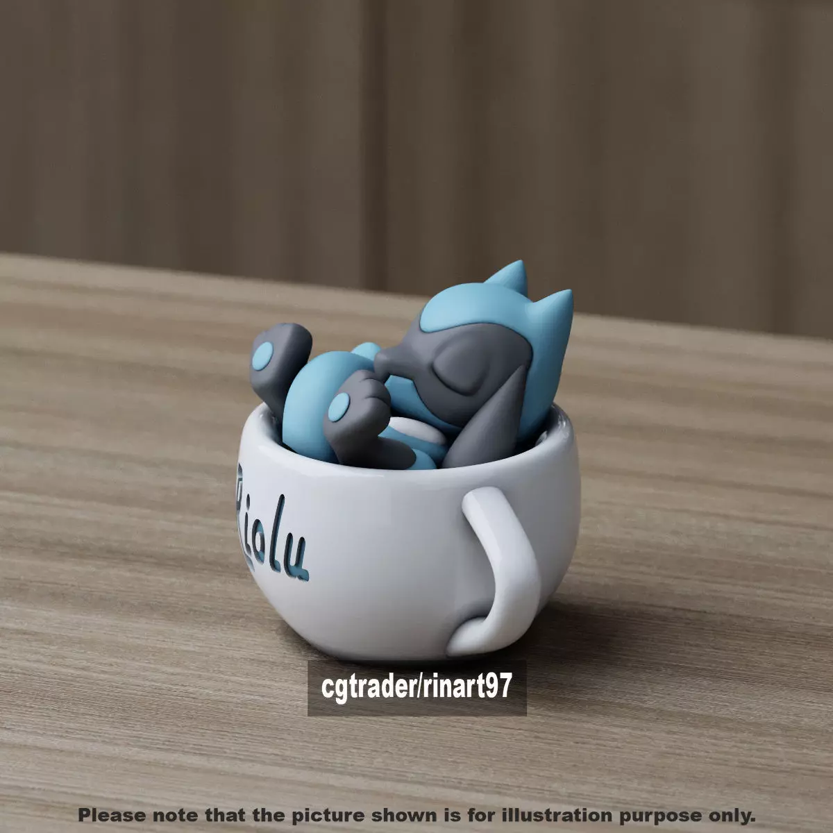 Riolu chill cup 3D print model_9