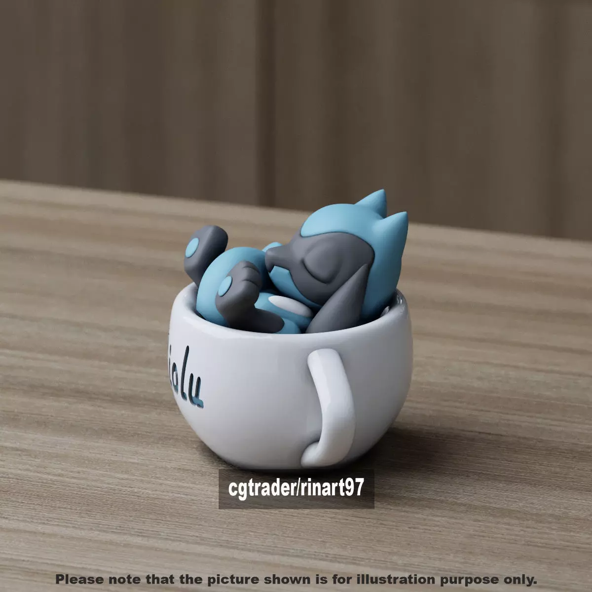 Riolu chill cup 3D print model_10