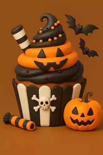 Halloween Cupcake 3D print model
