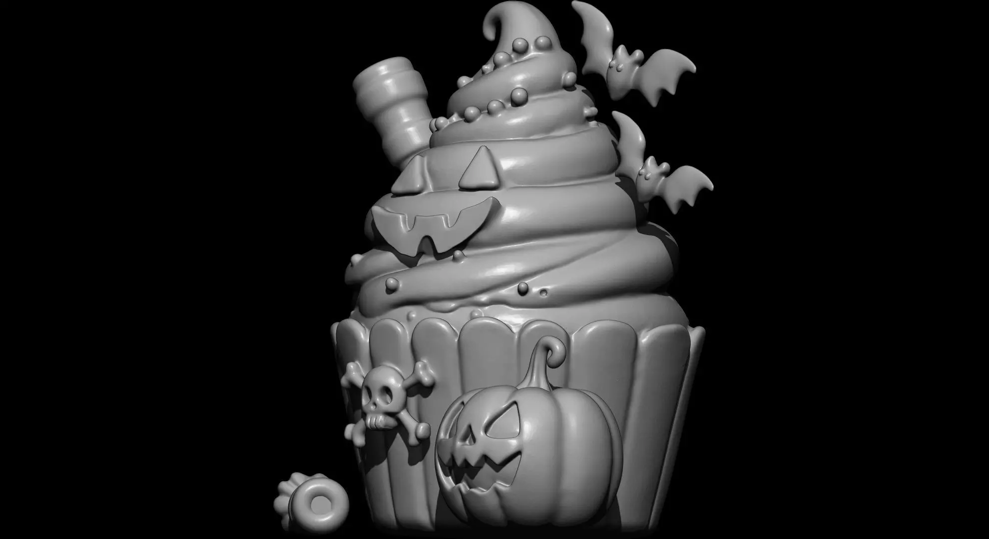 Halloween Cupcake 3D print model_2