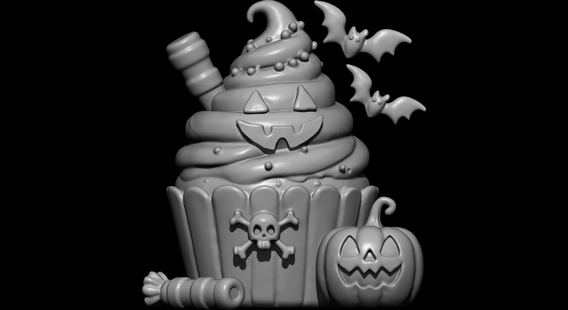 Halloween Cupcake 3D print model_1